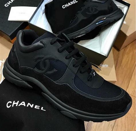 chanel trainers mens black